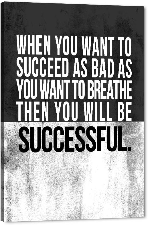 Wooden Framed Motivational Wall Art Inspirational Office Canvas Painting Positive Verbs Posters SUCCESS Picture Print HD Print Artwork Study Room Salon Bedroom Decor Framed Ready to Hang-24”Wx36”H