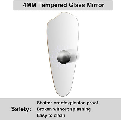 Irregular Wall Mirror Asymmetrical Mirror, Gold Mirror for Bathroom Living Room Entryway Bedroom, Decorative Modern Mirror, Tempered Glass, Shatterproof, Hangs Horizontally or Vertically (48" x 20")