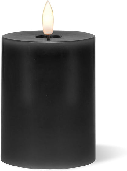 Abbott Collection Wax LED Flameless Pillar Candle - Black (3x4 H)