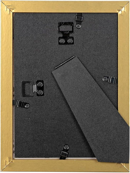 5x7 Picture Frame Gold 2 Pack, Display 5x7 without Mat or 4x6 with Mat, Wall Gallery Photo Frames