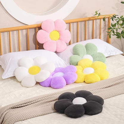17.7 Inch Sage Green Flower Pillow – Daisy Shaped Cute Decorative Throw Pillow, Soft Floral Seating Cushion Floor Pillows for Sofa, Bed, Chair & Room Home Decorative Pillows Gifts