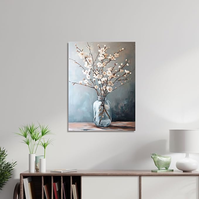 daktenn Floral Canvas Wall Art Bathroom Wall Art Pictures Wall Decor Home Decor Wall Decor for Bedroom Livingroom 24x32 Inches