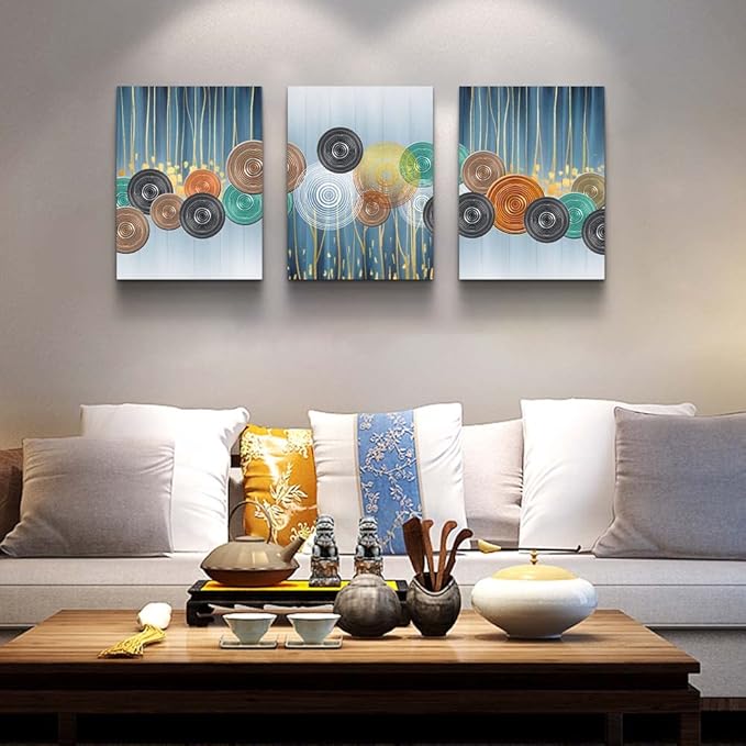 Abstract Canvas Boho Wall Art/Decor For Living Room Bedroom Bathroom Office Fashion Minimalist Wall Paintings/Pictures Artwork Home Decoration 3 Pieces