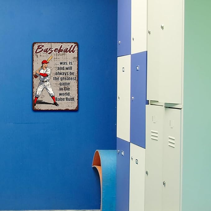 Baseball Metal Signs Was Is and Will Always Be the Greatest Game in the World Tin Sign 8x12 Inch Baseball Boy Room Decor Home Kitchen Garden Bar Pub Bedroom Office