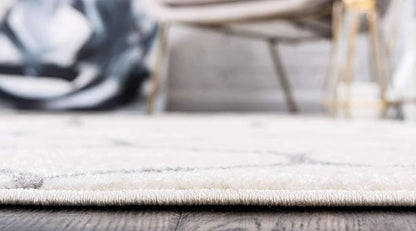 Unique Loom Trellis Frieze Collection Area Rug - Rounded (7' 1" x 10', Ivory/ Gray)