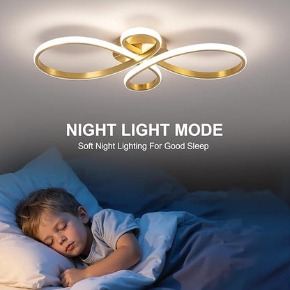 Modern LED Ceiling Light, Hallway Light Gold Close to Ceiling Light for Kitchen Bedroom Balcony Bathroom Living Room (23.62Inch)