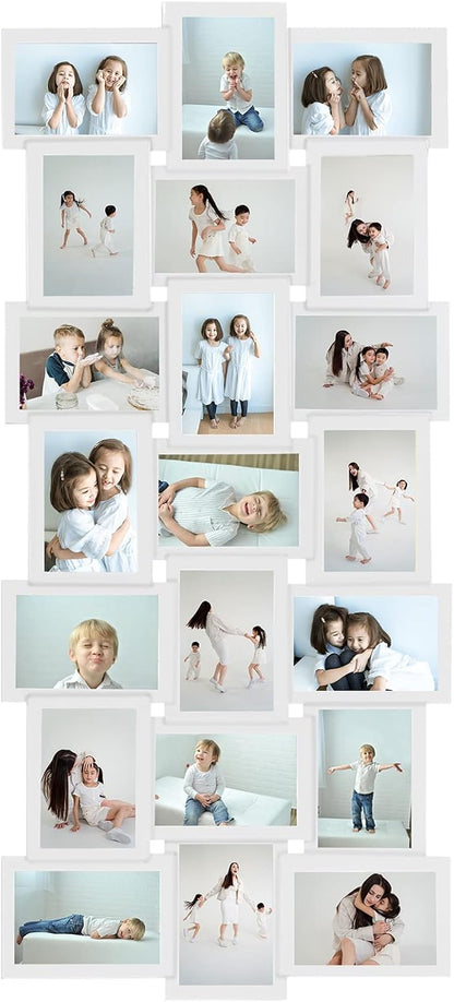 HELLO LAURA Photo Collage Frame 4x6 for Wall Decor - Family Picture Frames Gallery Display Multiple Photos - White