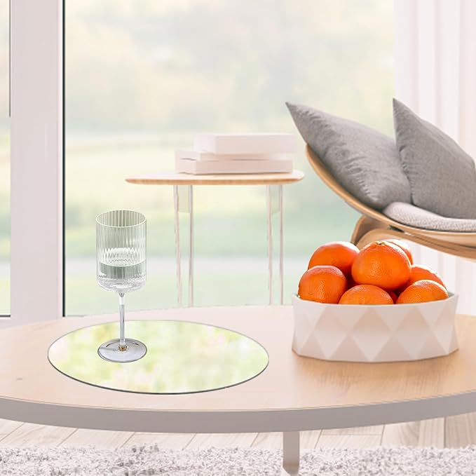 10" Round Mirror Plates, Circle Mirrors for Table Centerpieces & Wedding Decorations, 2mm, 12 Pack