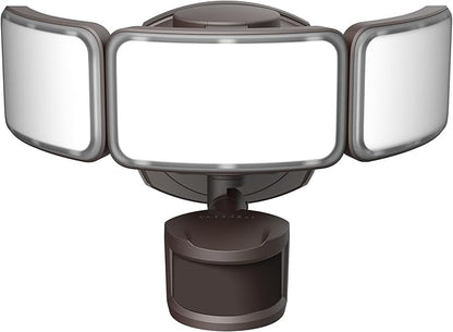 Feit Electric LED Security Light with Motion Sensor and Dusk to Dawn, Outdoor 46W Flood Light, Adjustable 3 Head, Wall Mount, 5000 Lumens, 5000k Daylight, Hardwired, Black S10.5TFL/850/MOT/BZ