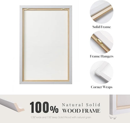 Extra Large Framed Blue Gold Abstract Wall Art for Living Room, Oversized Coastal Horizon Canvas Prints Paintings Artwork for Walls, Horizontal Modern Pictures for Bedroom Dining Room Wall Decor 36x72
