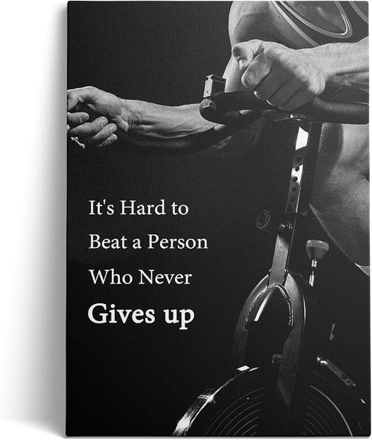 Jumong Motivational Quotes-Never Gives up-Inspirational Office Wall Art, Sport Encouraging Canvas Posters for Office, Living Room Decor, Gallery-Wrapped Canvas Art Set Framed Ready to Hang