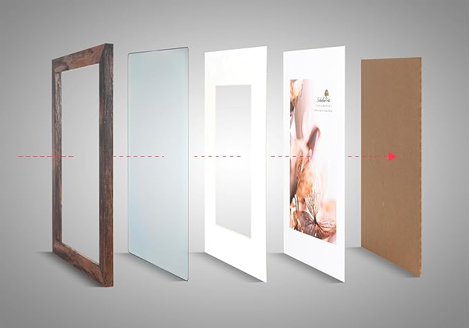 Wooden Brown 11x14 Picture Frame with Mat 2 Set in 1 Pack,Display 11x14 without Mat or 8x10 with Mat，Wall Gallery Photo Frames