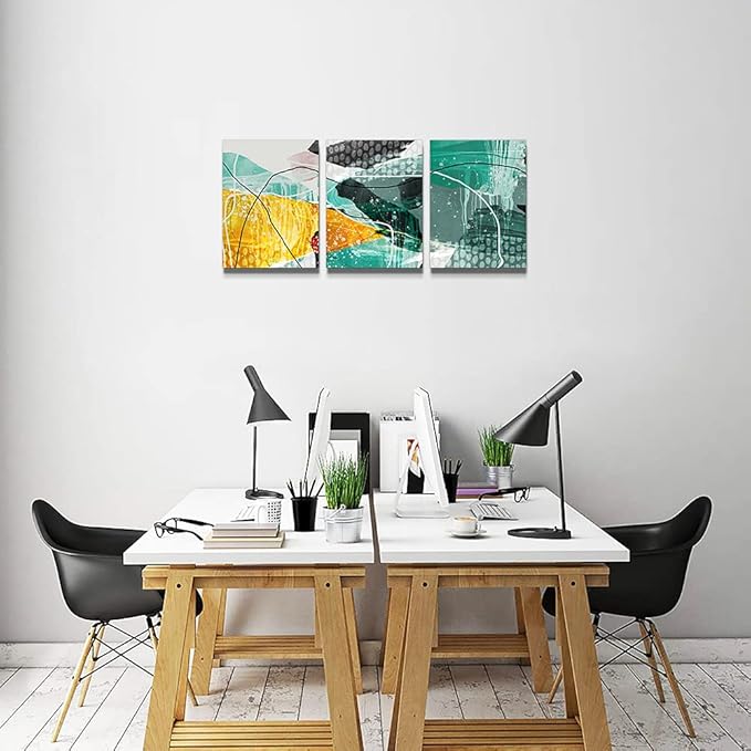 Canvas Wall Art For Living Room Abstract Wall Decor For Office Modern Bedroom Wall Decorations For Bathroom Hang Pictures Artwork Kitchen Wall Art Blue Watercolor Abstract Painting Home Decor 3 Piece