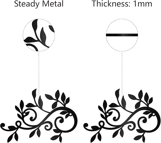 CREATCABIN Metal Tree Leaf Wall Decor Vine Olive Branch Leaf Wall Art Double Leaves Silhouette Sculpture Ornament Iron Hanging for Above The Bed Home Living Room Garden Decoration Black 8 x 5.5Inch