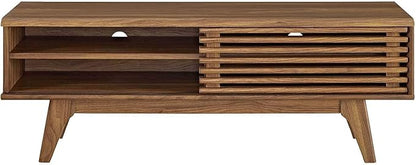 Modway Render 48" Mid-Century Modern Low Profile Media Console TV Stand, 48 Inch, Walnut