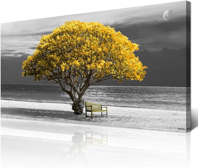 Wapluam Canvas Wall Art For Living Room, Office, Bedroom - Black And White Landscape Wall Paintings - Framed Wall Pictures - Artwork Mural - 20x40 inch