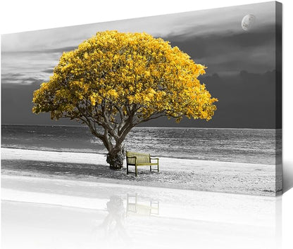 Wapluam Canvas Wall Art For Living Room, Office, Bedroom - Black And White Landscape Wall Paintings - Framed Wall Pictures - Artwork Mural - 20x40 inch