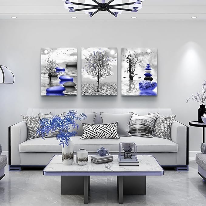 TTHYUEWS Large Wall Art - Modern Decor for Living Room, Bedroom & Office - Abstract Black & White Canvas Prints (3 Piece Set)