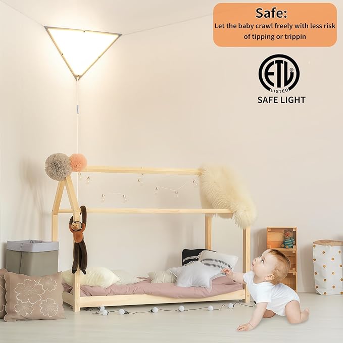 Upgraded Corner Light with Remote Control, Dimmable Corner Lights for Living Room, Corners Lamp with 10 FT Cord, 22W 2200LM Plug in Ceiling Light, Led Corner Lights for Bedroom, Kids Room