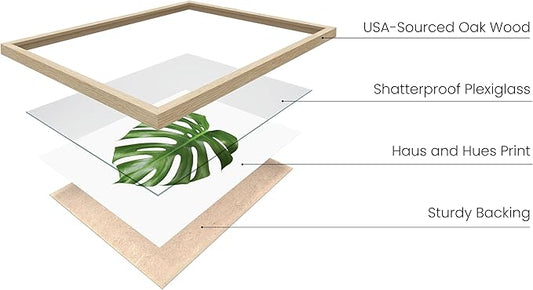 HAUS AND HUES Plant Wall Art - Set of 4 Green Plant Pictures Collection, Botanical Prints, Sage Green Leaves Paintings, Minimalist Wall Decor (11x14, Beige Frame)