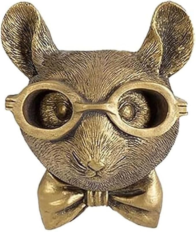 Animal Heads Wall Decor, Deer Head Wall Mount, Resin Animal Sculptures Head Wall Hanging Decoration for Family Living Room Bedroom Bathroom Kitchen Gift (Rat)
