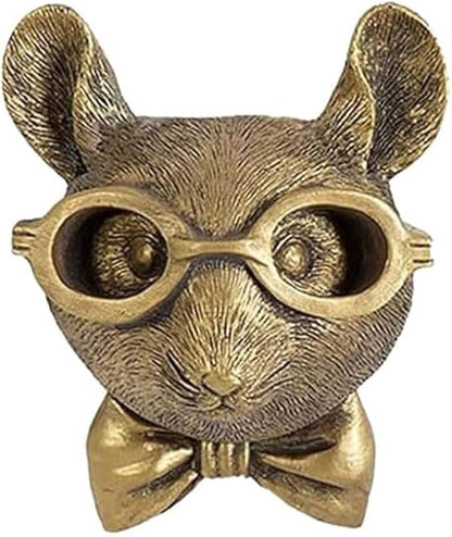 Animal Heads Wall Decor, Deer Head Wall Mount, Resin Animal Sculptures Head Wall Hanging Decoration for Family Living Room Bedroom Bathroom Kitchen Gift (Rat)