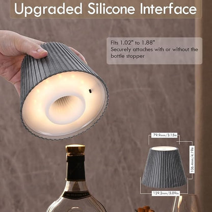 WILIT Wireless Bottle Lamp Shades for Table Lamps, 3 Level Brightness Touch Lamps for Nightstand, Rechargeable Cordless Lamp for Bedroom, Restaurant Bottle Light, Table Top Decor, Cool House Stuff