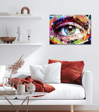 Yatsen Bridge Street Graffiti Pop Wall Art Eye Graffiti Poster Colorful Eye Street Art Modern Home Decor for Living Room Bedroom Office Ready to Hang 12x16 inch