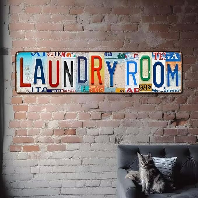 Laundry Room Signs Wall Decor - Laundry Sign for Laundry Room Decor 16x4 inch Laundry Rules Plaque