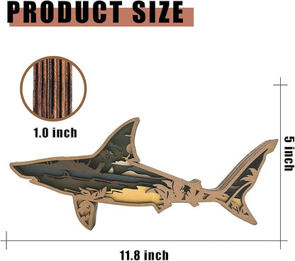 Laozai Wooden Forest Animals Shark Cabin Rustic Decor Wall Decorations Mountain decor for Bedroom Living Room Table Decorative