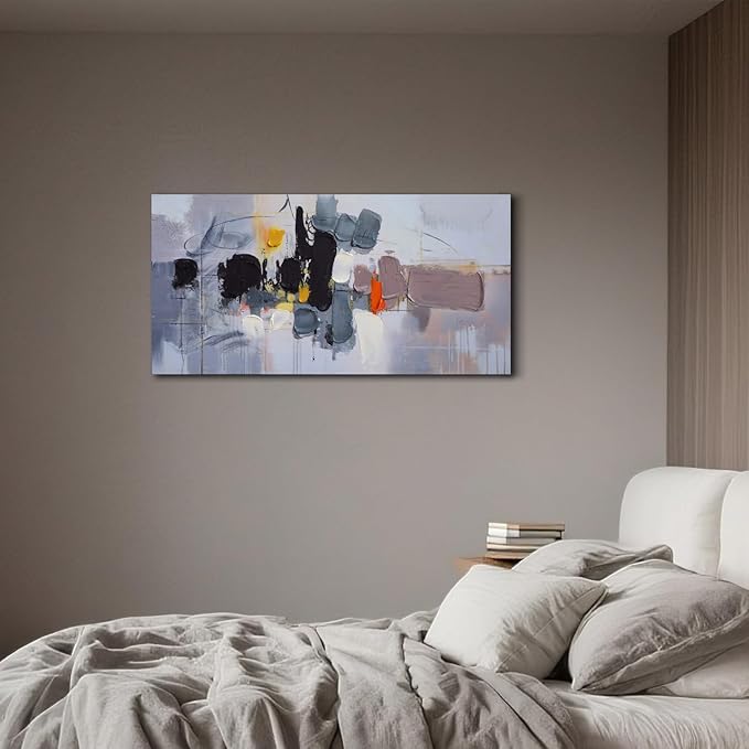 Ardemy Abstract Wall Art for Living Room Canvas Art Wall Decor, Modern Textured Painting Bedroom Picture Artwork Mens Room Framed Kitchen Dining Room Home Office, Large 40"x20"
