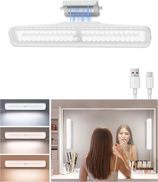 EZVALO Wireless Makeup Light 1 Pack, Vanity Lights for Mirror, Bathroom Vanity Light, Rechargeable, 3 Color Temperatures, Stepless Dimming, Touch Control, Adjustable Angle, Women's Gifts