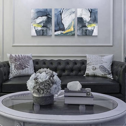 Canvas Wall Art For Living Room Large Size Wall Decor For Bedroom Wall Decorations For Office Black and White Gray Abstract Paintings Minimalist Wall Pictures Artwork Home Decor 16" X 24" 3 Piece