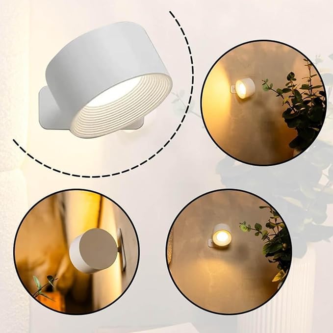 Wall Mounted Light for Cozy Home Décor with Warm Ambient Glow, Modern Accent Lighting for Bedroom Ambiance, Soft Decorative Light for Holiday Gift & Living Space Styling (White)