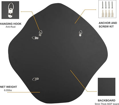 BOMINICA Irregular Wall Mirror Asymmetrical Mirror Frameless for Bathroom Living Room Entryway Bedroom, 20" x 20"