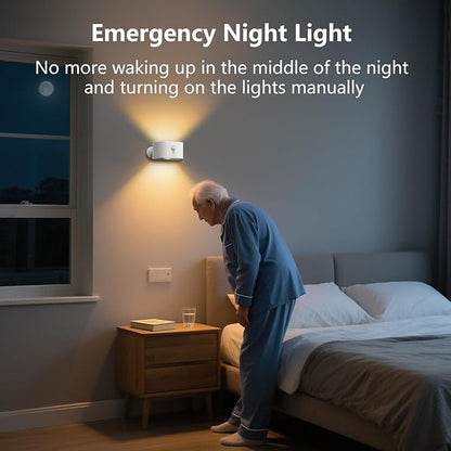Deyagoo Motion Sensor Wall Light Indoor, Battery Operated Sconce 360°Rotate, Rechargeable Cordless Night Light, Touch Dimmable 3 Brightness, UP Down LED Wall Lamp for Stairs, Closet, Bedroom, Bathroom
