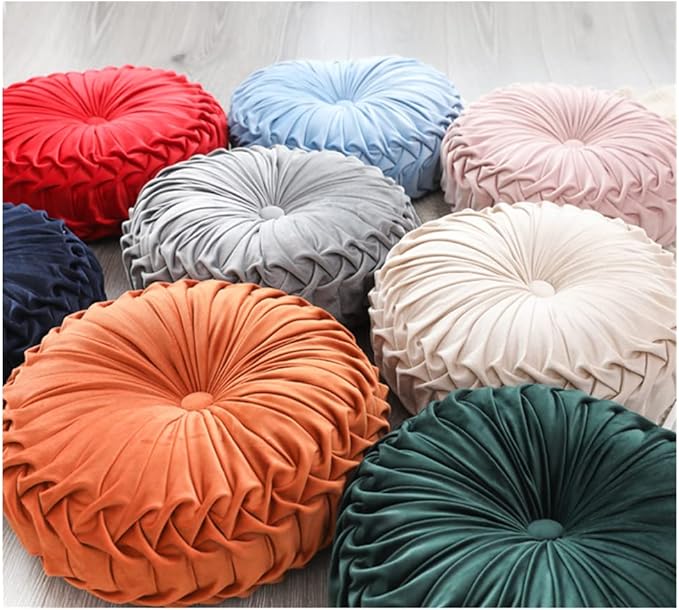 Baiyuruodie Round Velvet Pillow, Sofa Bed Bedroom Decorative Throw Pillow (38cm, Orange)