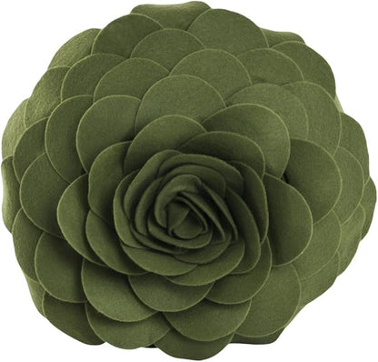 SARO LIFESTYLE Flower Design Poly Filled Throw Pillow, Kiwi, 13"