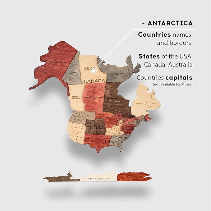 Enjoy The Wood 3D Wooden World Map Wall Art - Large Travel Map with Pins for Art Decor - Decorative Map of the World for Home, Office - Travel Wall Art Housewarming Gift Idea (Fusion, XL, Unframed)