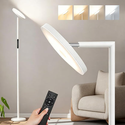 Floor Lamps for Living Room, 32W 3000LM Super Bright LED Torchiere Floor Lamp with Remote & Touch Control, 69" Standing Lamp with 350°Rotating Head, Modern Dimmable Floor Lamp for Bedroom Office