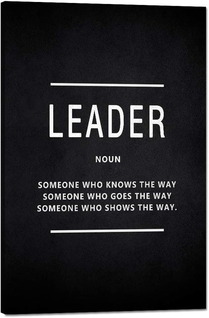 Yatsen Bridge Inspirational Wall Art Leader Noun Inspiring Painting Prints on Canvas Motivational Leadership Entrepreneur Quotes Posters Inspiration Artwork Decor for Home Office Framed (24”Wx36”H)