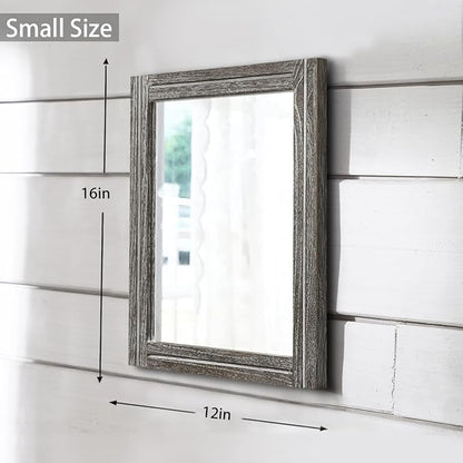 AAZZKANG Mirrors for Wall with Wooden Frame Rustic Wall Mirror Rectangular Decorative for Bedroom Bathroom Living Room Entryway Hanging