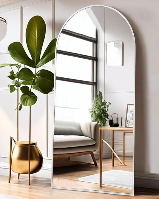 ITSRG Floor Mirror, Full Length Mirror with Stand, Arched Wall Mirror, 27"x71"Mirror Full Length, Floor Mirror Freestanding, Wall Mounted Mirror for Bedroom Living Room, Silver