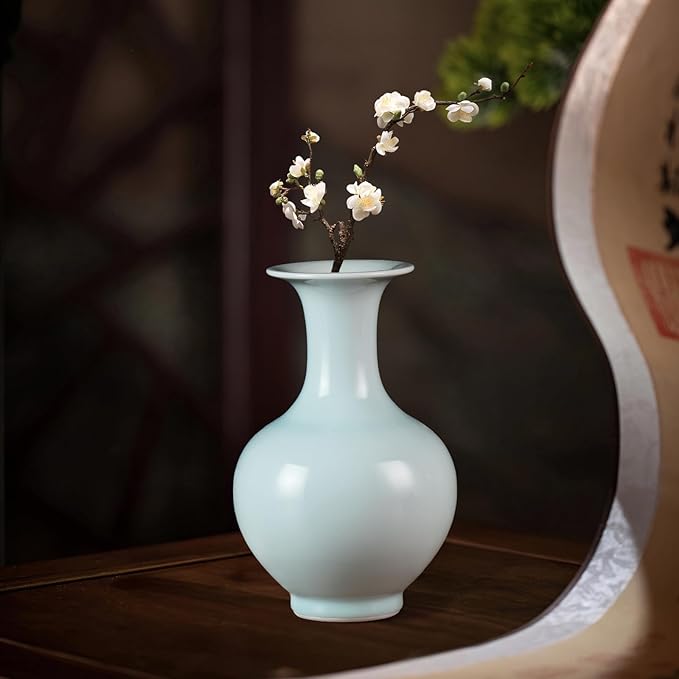 KAMMAK Colored Ceramic Vase, Beautiful Hand-Painted Decorative Vase, Modern Art Porcelain Vase for Flower Mantle Dining Table Centerpiece, Entryway Living Room Wedding Decoration, SS005
