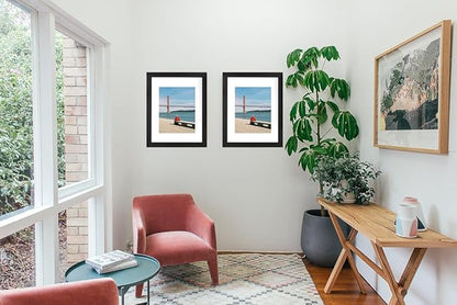 Black Wooden 11x14 Picture Frame, Displays 11x14 Picture without Mat or 8x10 Picture with Mat