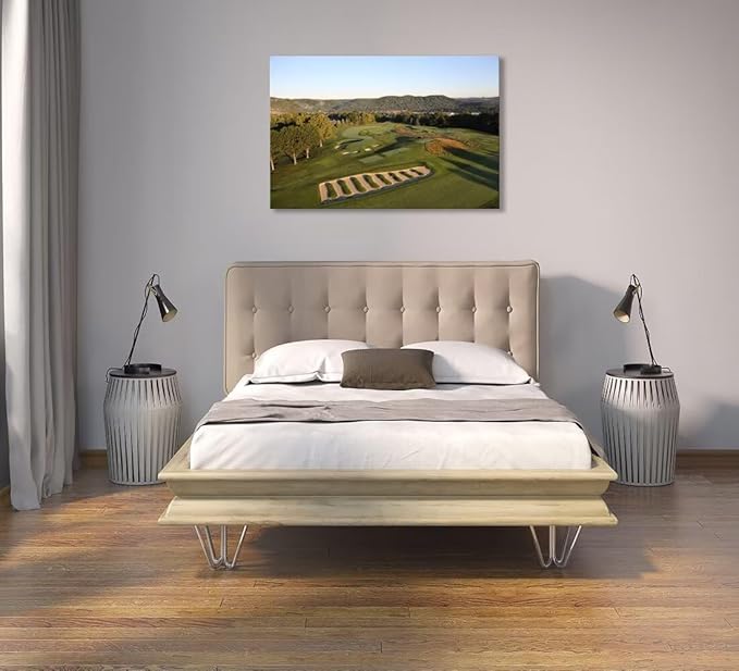 Oakmont Country Club Golf Courses Wall Art for Living Room Bedroom Bathroom Home Decorations Golf Art Golf Course Picture Poster Framed Artwork Canvas Prints Ready to Hang(18''H x 24''W)