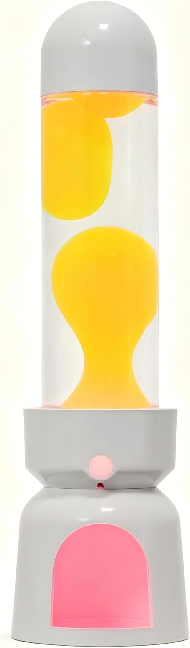 Lighthouse Liquid Motion Lamp, Decorative Night Light with Yellow Wax, 13-Color Changing, Safe Flameless Mood Lighting for Gift and Home Decor- White Base