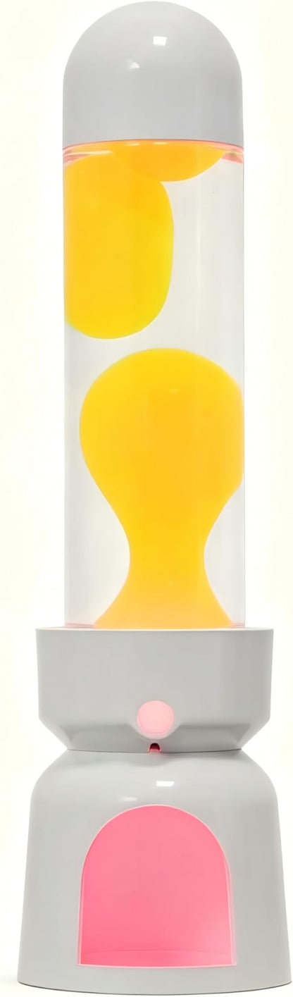 Lighthouse Liquid Motion Lamp, Decorative Night Light with Yellow Wax, 13-Color Changing, Safe Flameless Mood Lighting for Gift and Home Decor- White Base