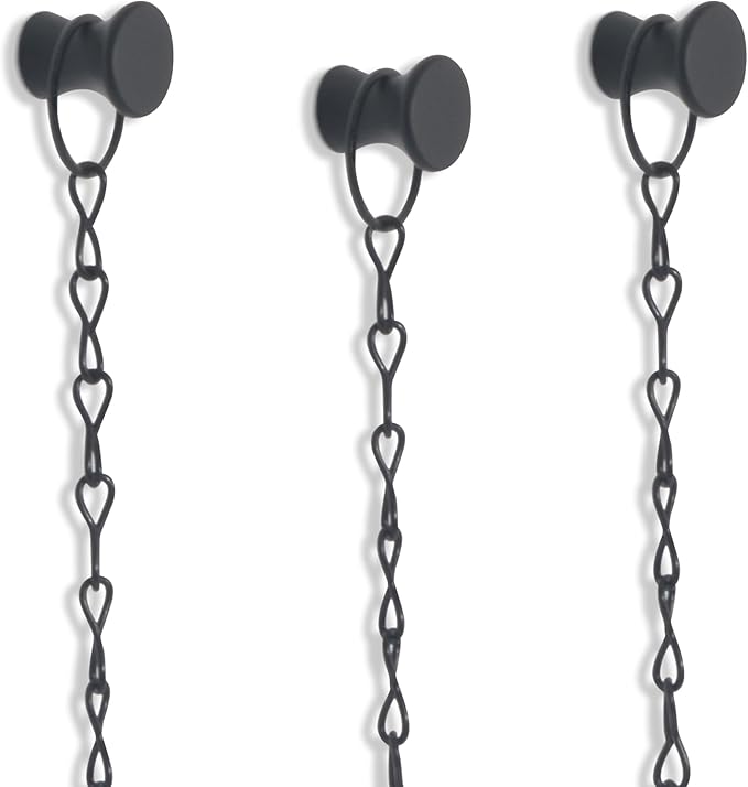 Americanflat Metal Floating Frame with Chain - Set of 3 - Use as 8x10 or 5x7 Frame - Pressed Flower Display for Wall Decor - Elegant Black Molding with Shatter-Resistant Glass