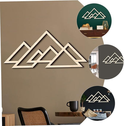 Cabilock Wooden Mountain Wall Art Decor Creative Wooden Wall Panel for Home Office and Living Room Unique Housewarming Abstract Nature-inspired Decoration